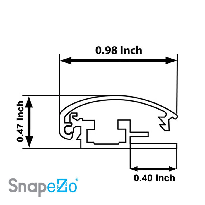 8x24 Silver SnapeZo® Snap Frame - 1 Inch Profile