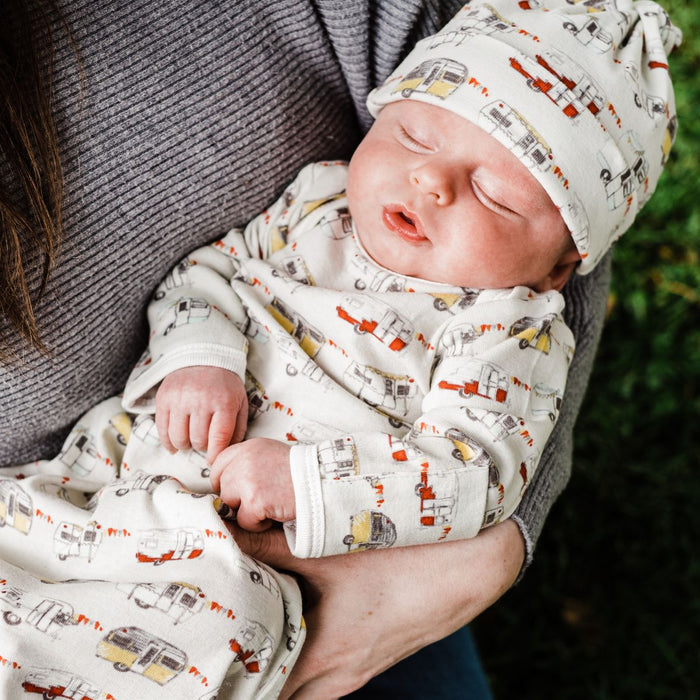 Alpaca Organic Cotton Newborn Gown & Hat Set - Babies in Bloom