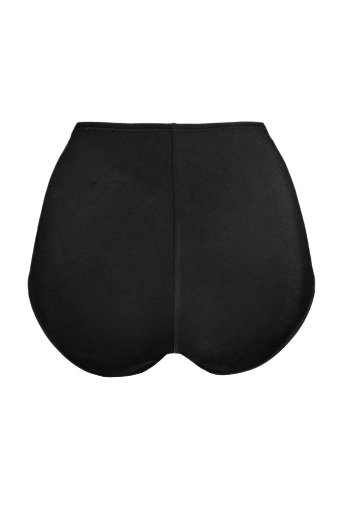 Aura black high waisted slip panties - yesUndress