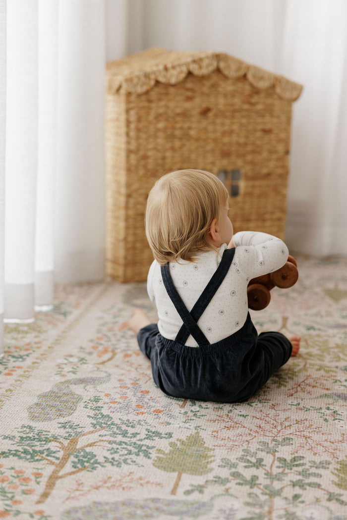 Baby Boy Bodysuit – Ivory Blue – Floral Dot