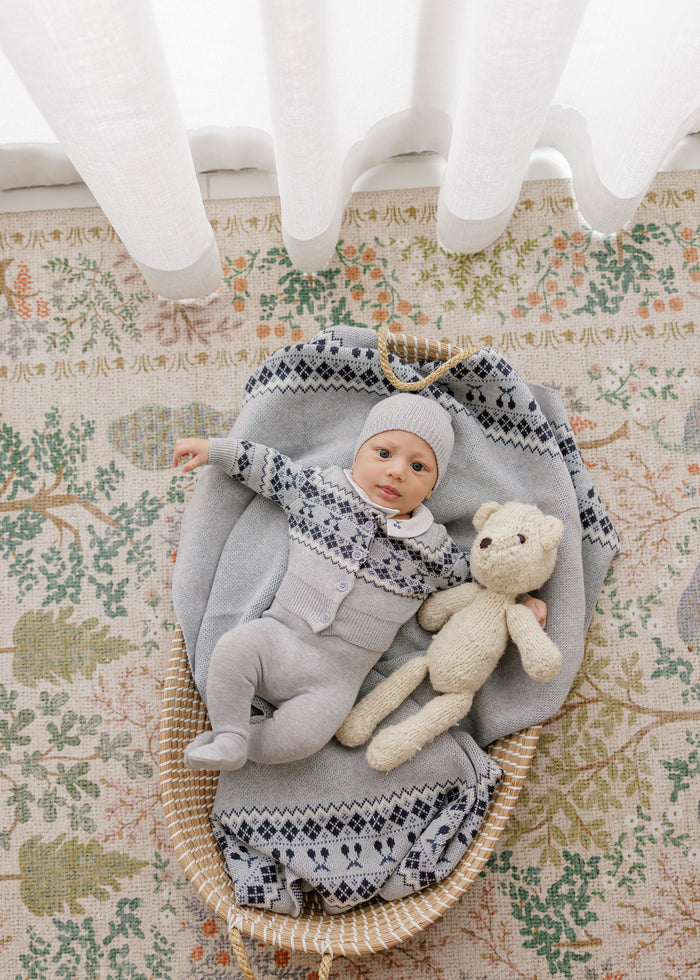 Baby Boy Footie – Blue – Fair Isle