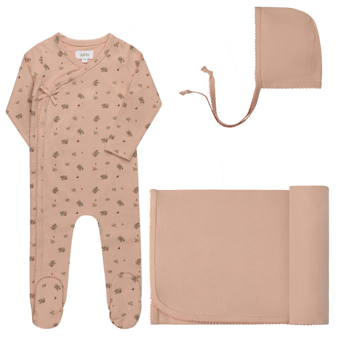 Baby Girl Layette Set – Pink – Floral Print