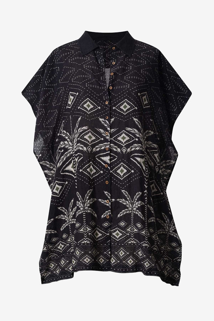 Beach Shirt Cover Up in Perla Palma