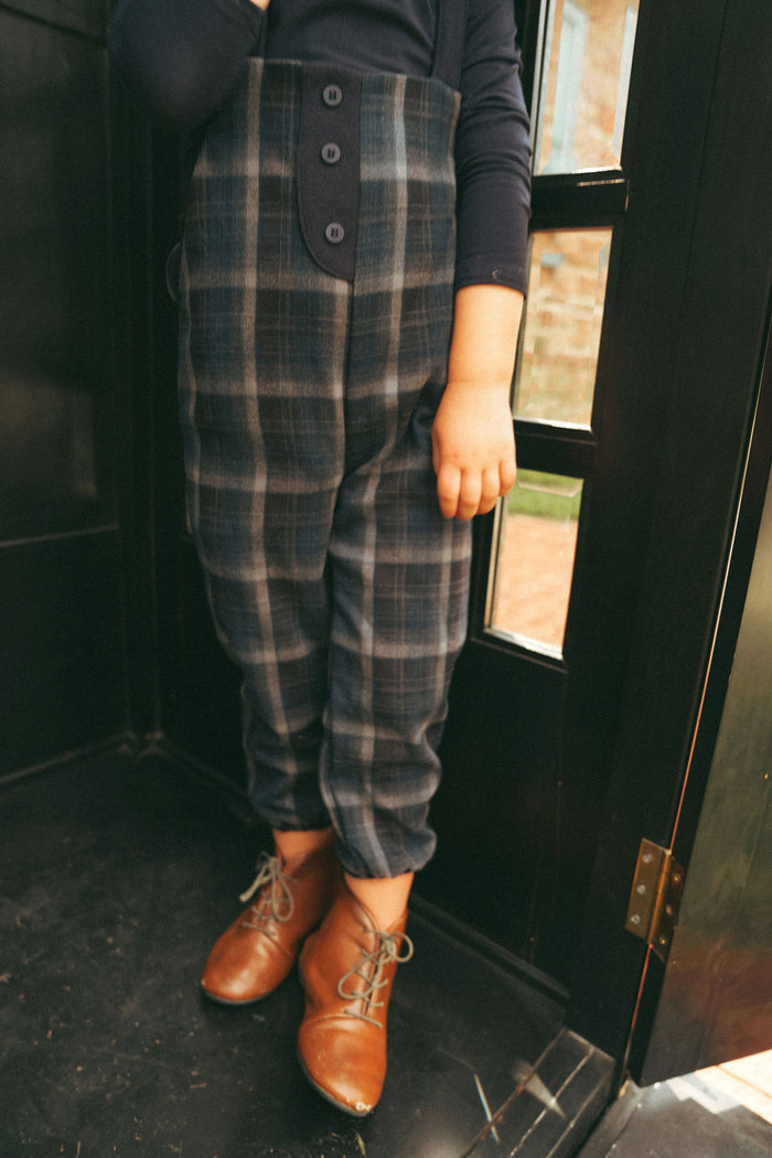 Boys Overalls – Blue – Plaid