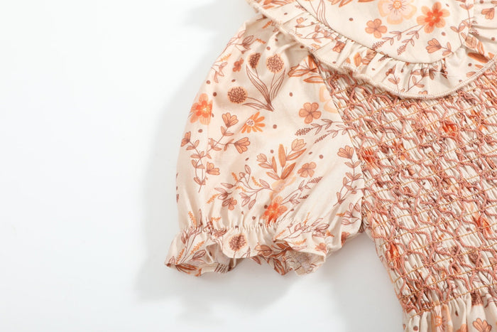 Brown Floral Collared Dress - Lil Cactus