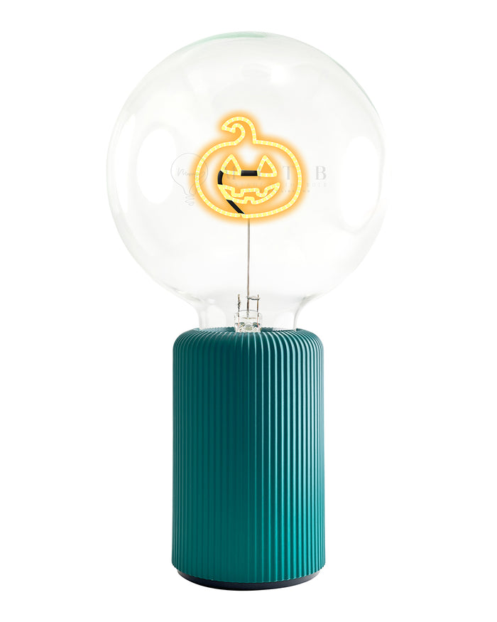 Bulb HALLOWEEN PUMPKIN Amber with Base Table Lamp PORTABLE Pop Nomad Emerald