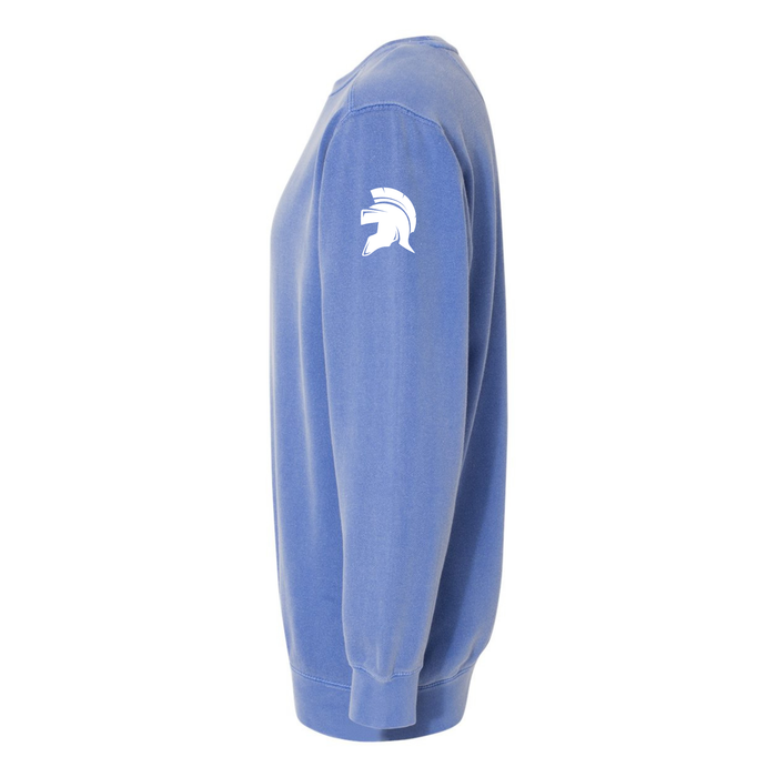 Comfort Colors Flo Blue Grunge Football Mom Sweatshirt 1566