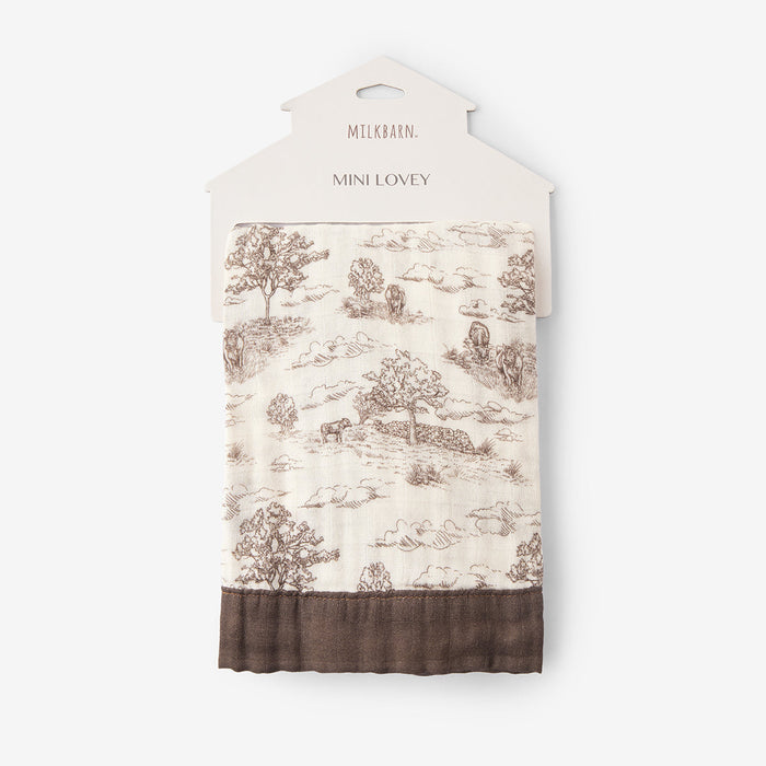 Country Toile Bamboo Mini Lovey - Babies in Bloom