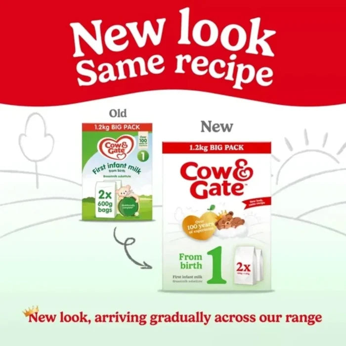 Cow & Gate 1 First Infant Milk Formula from Birth 1.2kg (2x600g) - ebebek