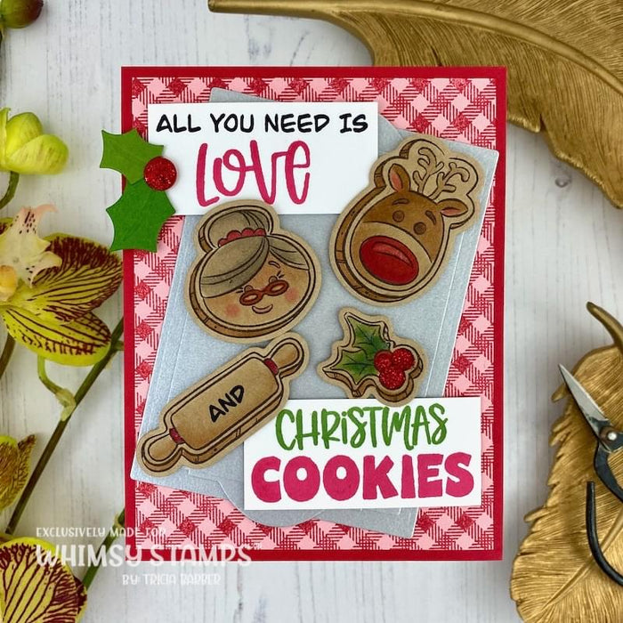 Love and Christmas Cookies Outline Die Set - Whimsy Stamps