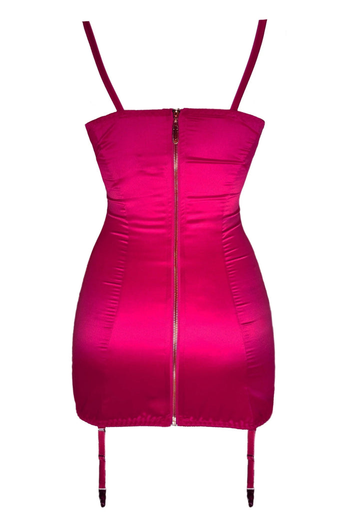 Cymothoe fuchsia garter dress