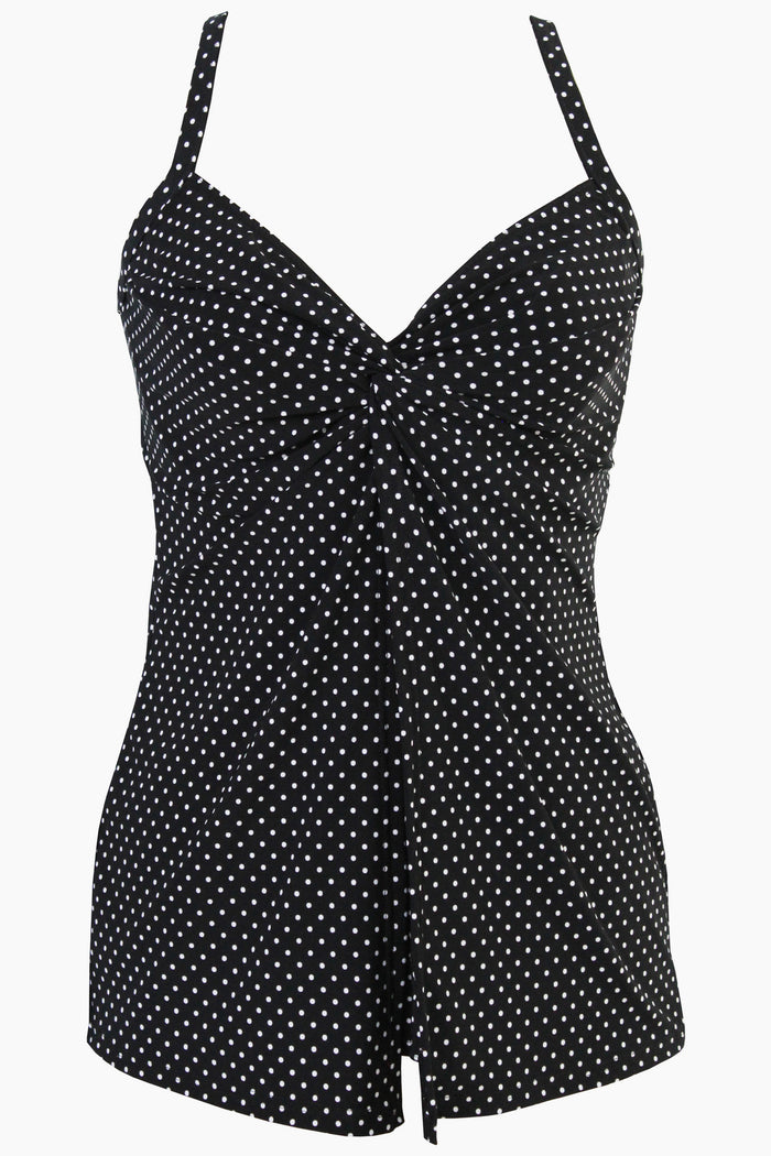 DD-Cup Love Knot Tankini Top in Pin Point