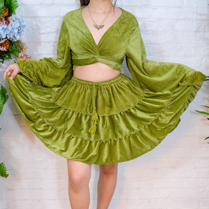 Lime Green / Set of Skort + Top / One Size