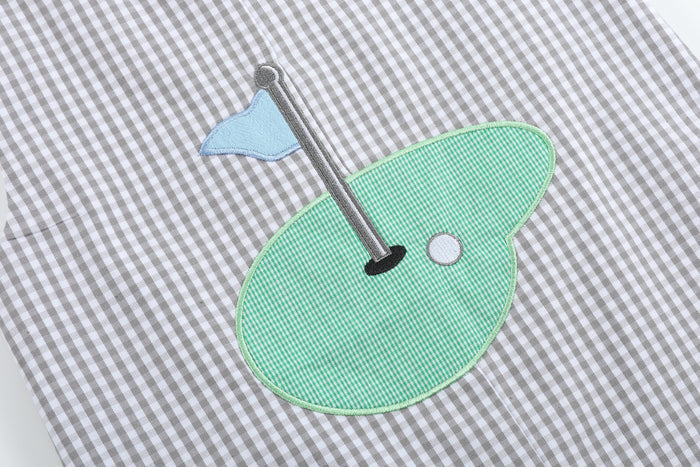 Gray Gingham Golf Shortalls - Lil Cactus
