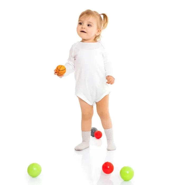 HelloBaby Unisex Long Sleeve Bodysuit 5 pcs White - ebebek