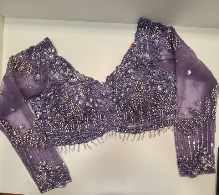Lavender Shimmer Tissue Lehenga Set