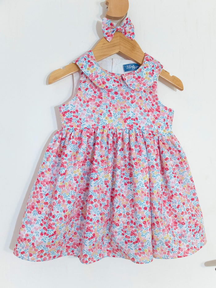 Liberty London Personalised Outfits, Handmade Cotton Minimalist Clothing, Peter Pan Collared Sleeveless Sun Dress