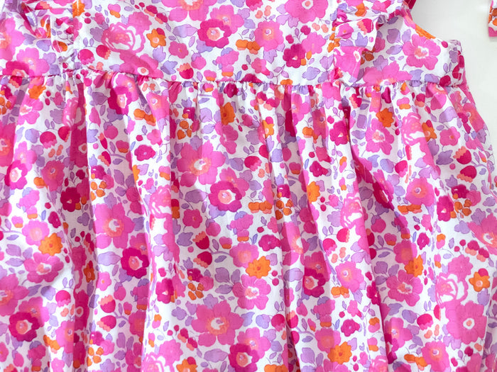 Liberty London Ruffle Sleeveless Bubble Romper, Personalised Children Clothing, Sustainable Ethical-wear, Cotton Lightweight Sunsuit