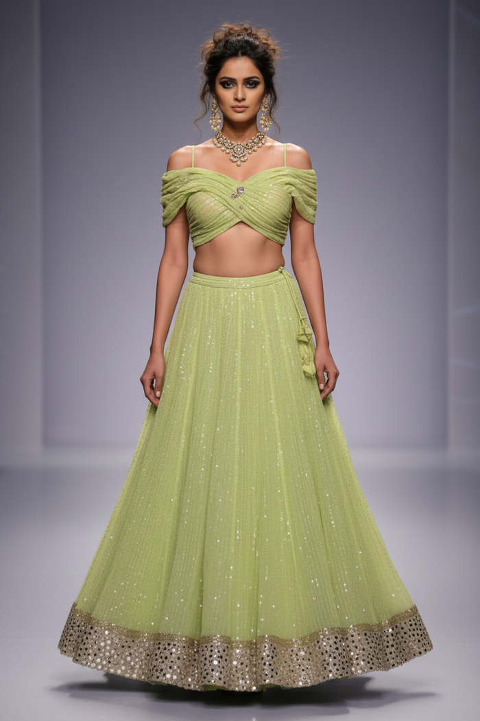 Lime Green Lehenga Set