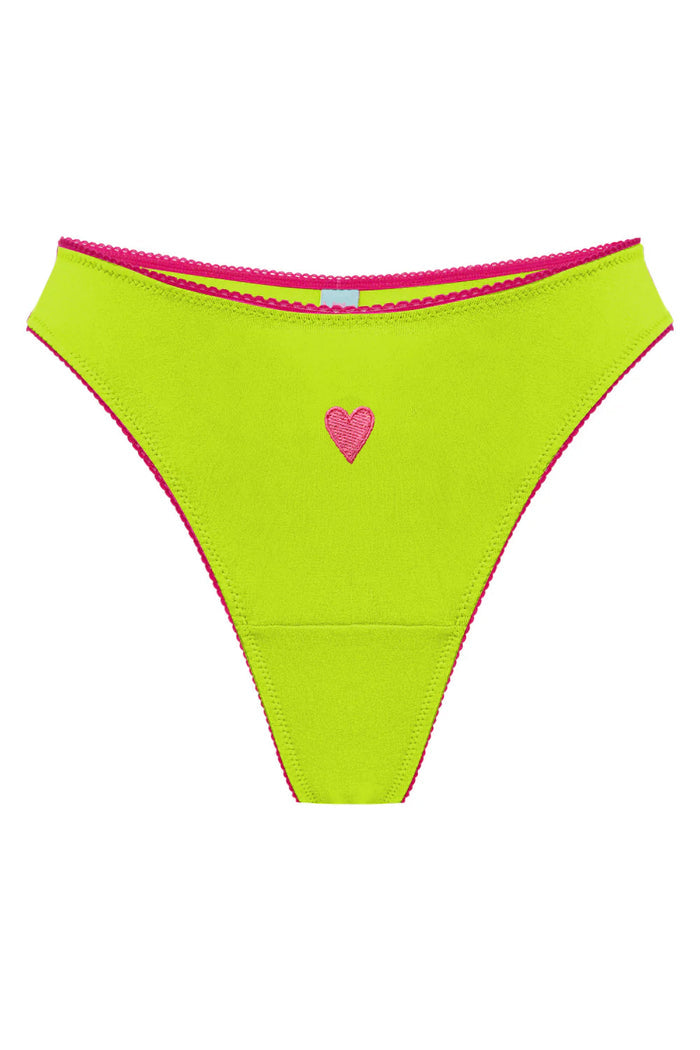 Mandy Lime with heart thongs