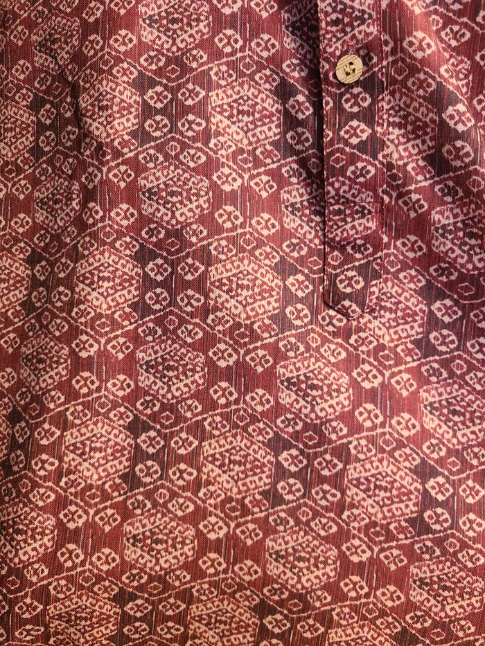 Maroon Printed Kurta Set