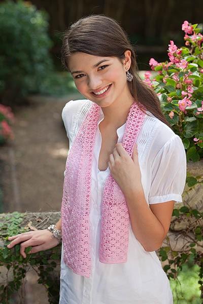 Pink Carnation Scarf Pattern Nazli Gelin