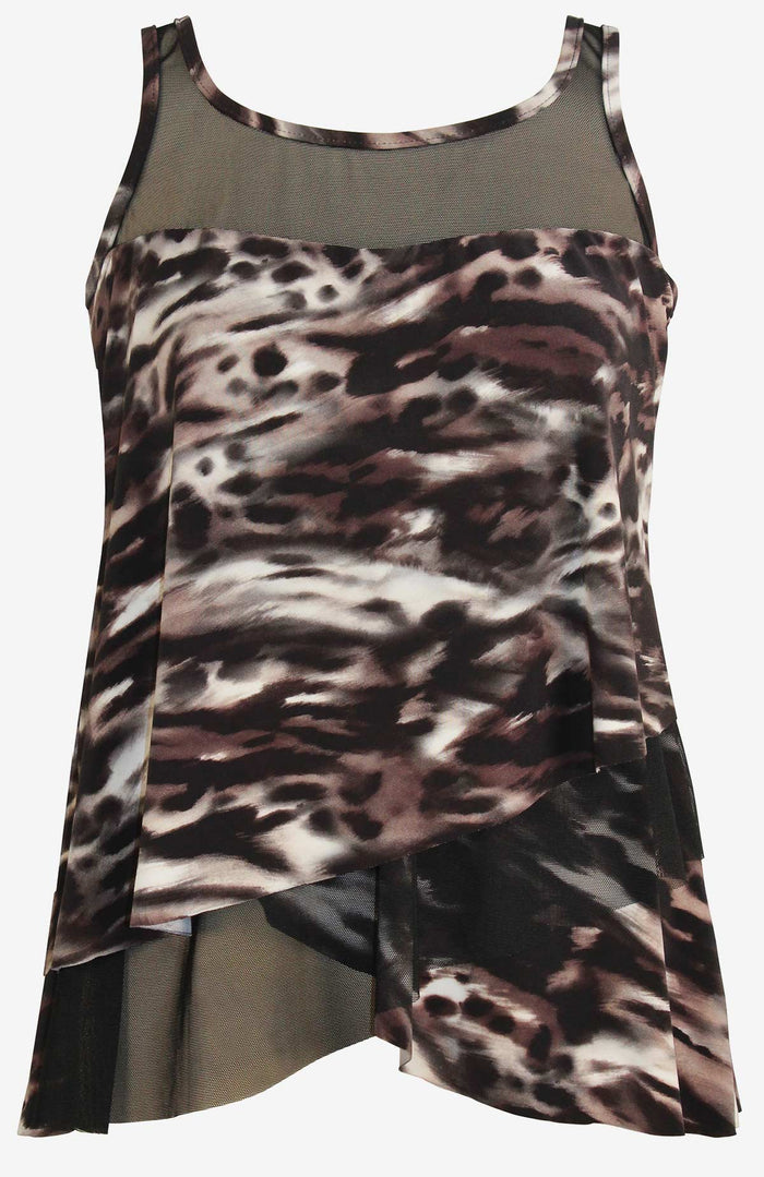 Plus Size Mirage Tankini Top in Tempest