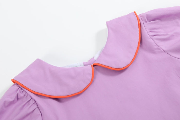 Purple Halloween Scene Girls Dress - Lil Cactus