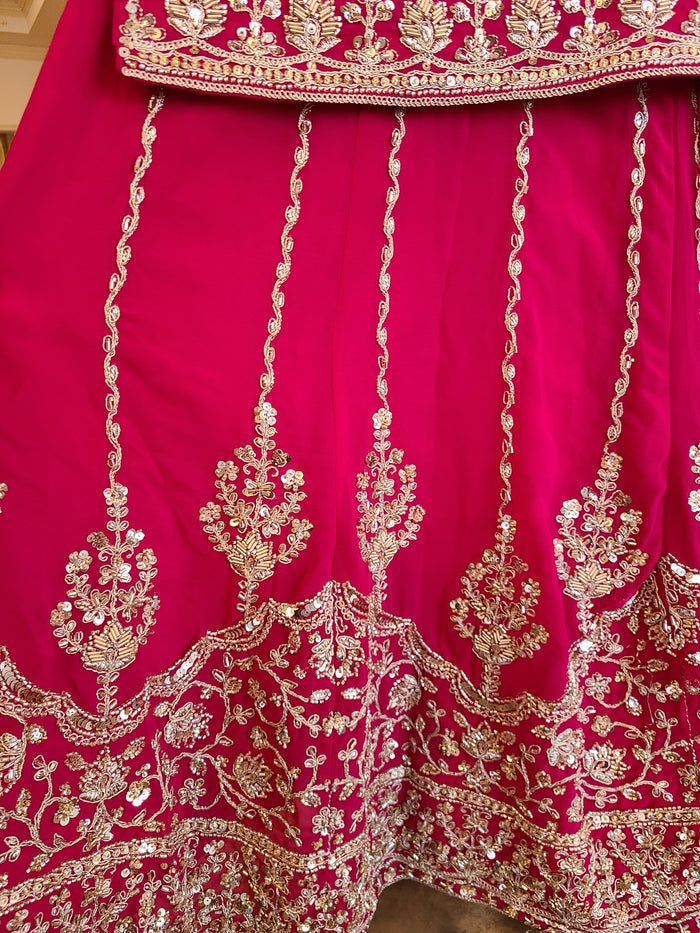 Rani Pink Heavy Embroidered Sharara Suit