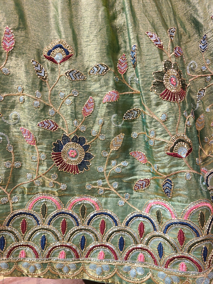Sage Green Embroidered Lehenga