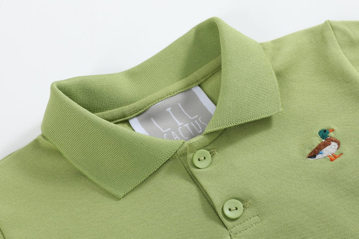 Sage Green Mallard Polo Shirt - Lil Cactus