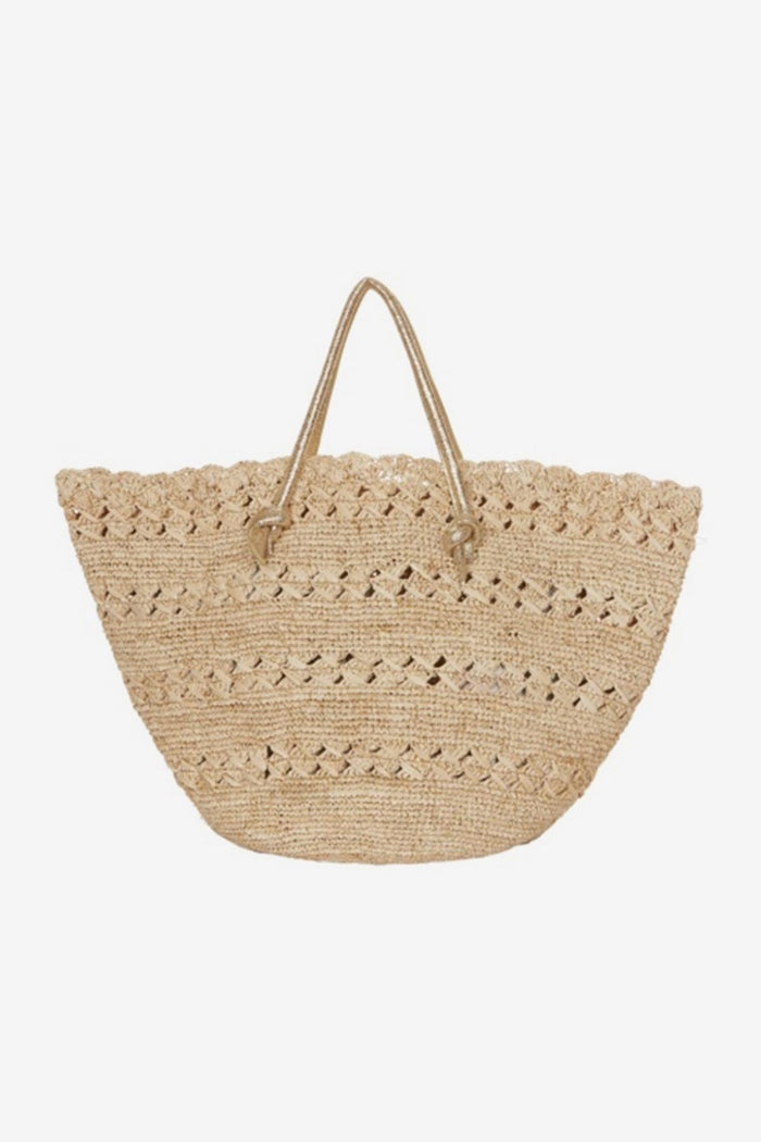 Salerno Tote Bag in Natural/Gold