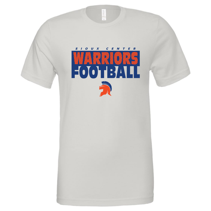 SC Warrior Football Silver Bella + Canvas Tee