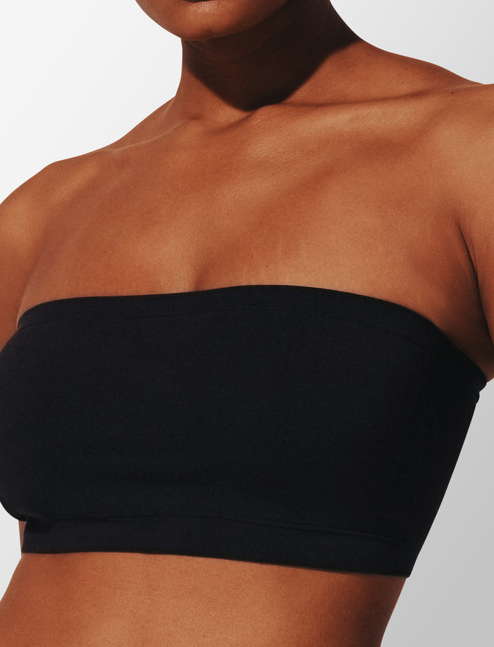 Seamless Cloud Cotton Wireless Bandeau, Black - Thirdlove - Nylon/Spandex,modelAAA