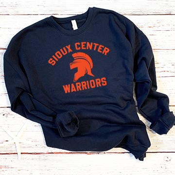 SIOUX CENTER WARRIORS ORANGE AND NAVY SWEATSHIRT