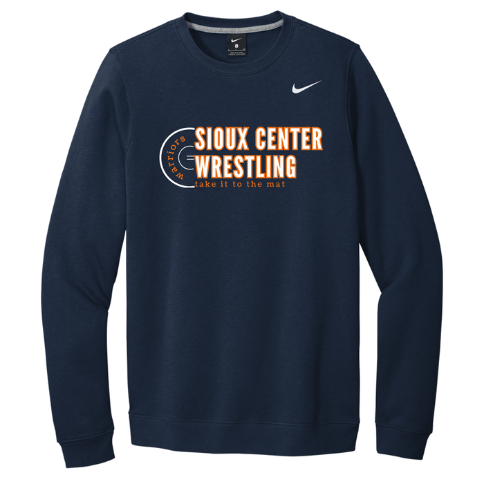 TAKE IT TO THE MAT NAVY NIKE CLUB FLEECE CREW CJ1614