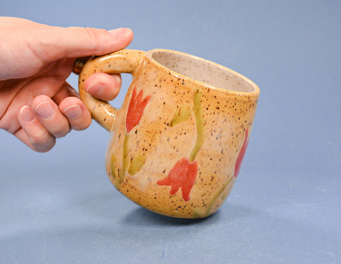 Tulips on Yellow Background Mug