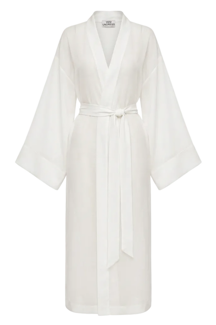 Usumi white chiffon kimono robe