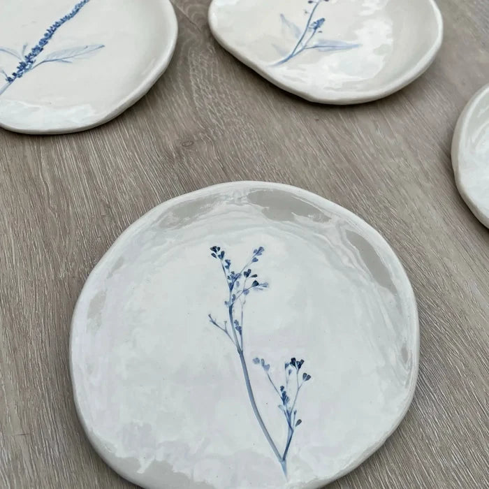 Villa Lua - Hand Painted Floral Spoon Rest in Blue