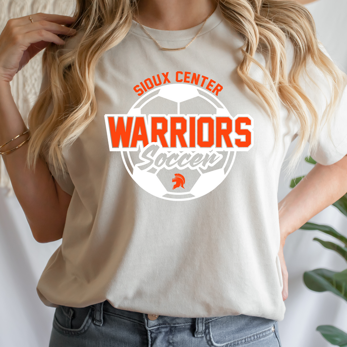 WARRIORS SOCCER BALL BELLA CANVAS TEE