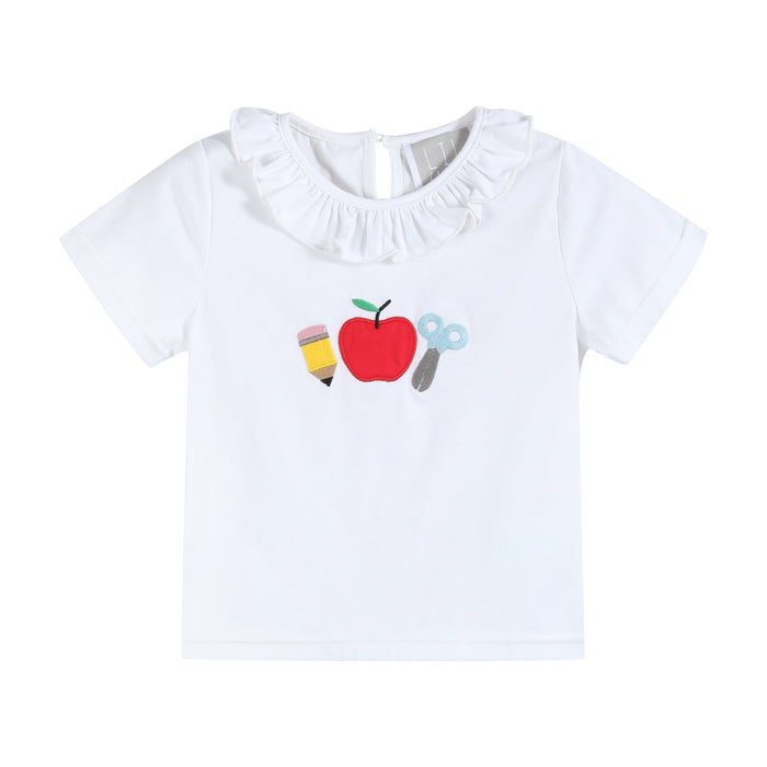 White School Ruffle Top and Blue Skort Set - Lil Cactus