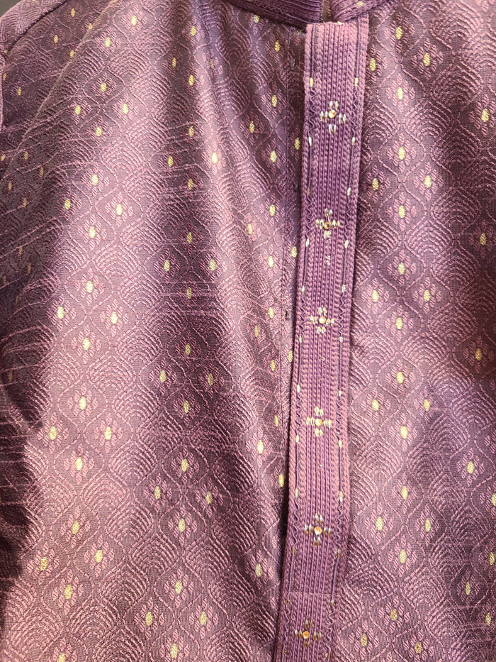 Wine Brocade Kurta Set