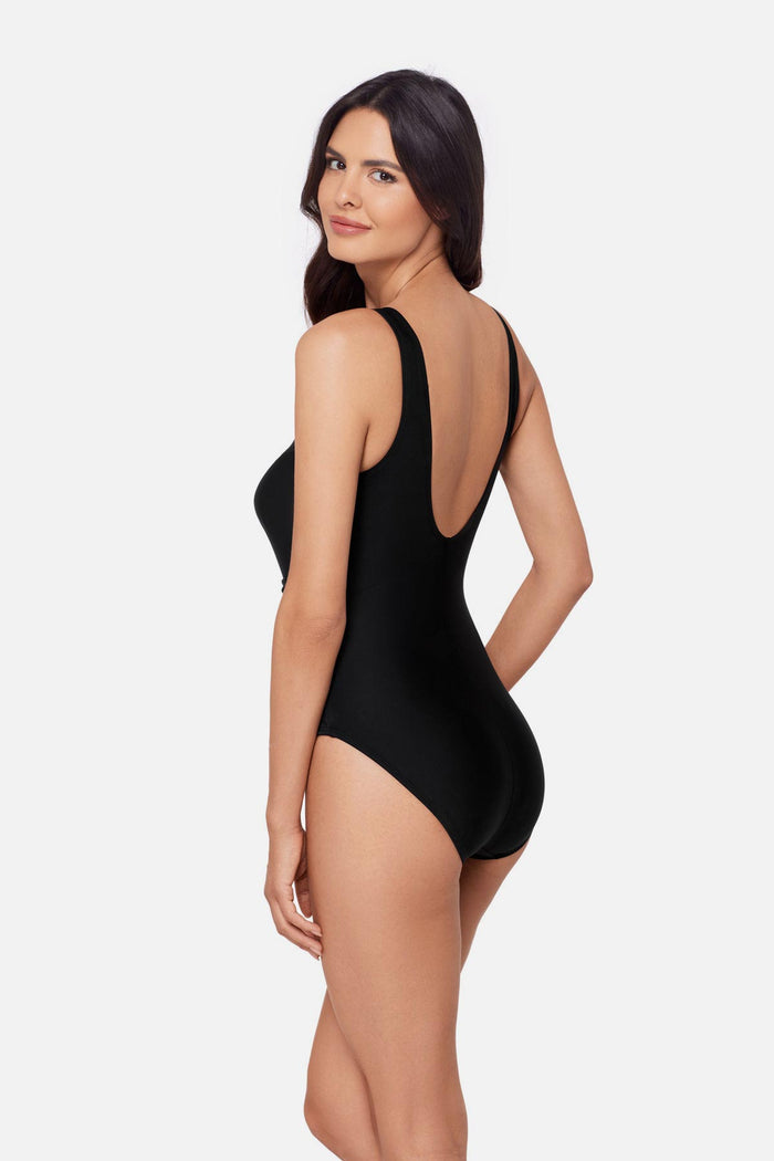 Side view of Yara One Piece Swimsuit in Black