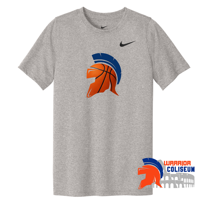 YOUTH BASKETBALL HELMET TEAM NIKE RLEGEND SHORT SLEEVE TEE - GRAY DV7317