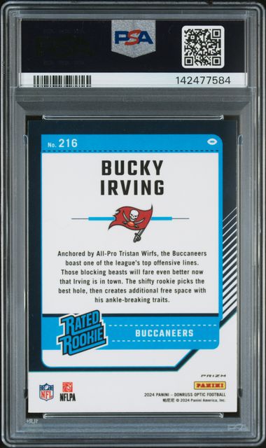 2024 Panini Donruss Optic Bucky Irving Holo #216 PSA AUTH Auto 10