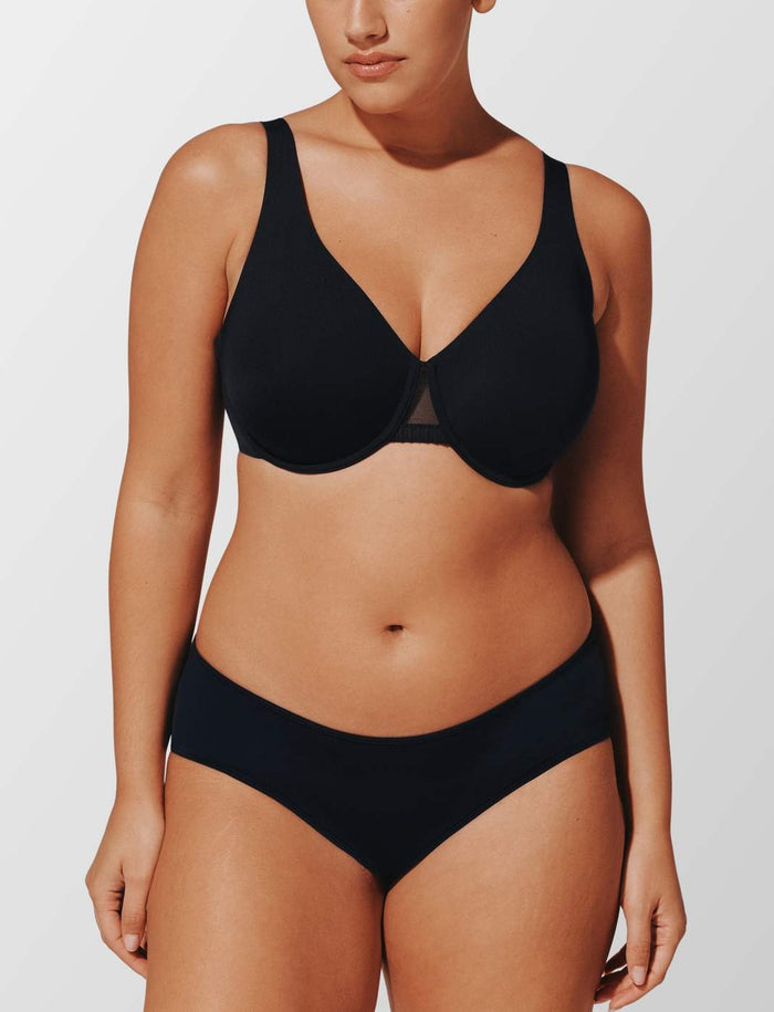 24/7® Classic Unlined Minimizer Bra, Black - Thirdlove - Nylon/Spandex,modelLLL