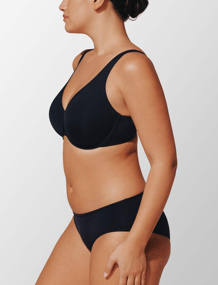 24/7® Classic Unlined Minimizer Bra, Black - Thirdlove - Nylon/Spandex,modelLLL