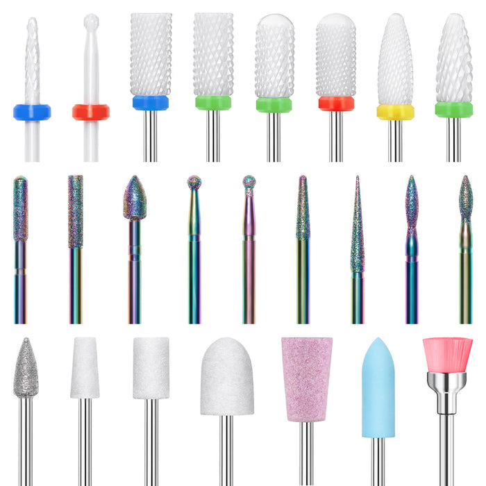 24Pcs Nail Drill Bits Set Nail Tools MODELONES #