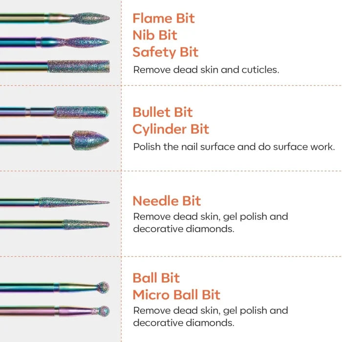 24Pcs Nail Drill Bits Set