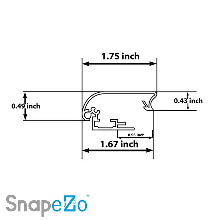 36x48 White SnapeZo® Snap Frame - 1.7" Profile